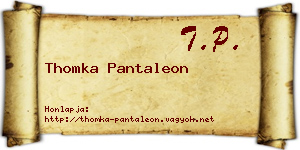 Thomka Pantaleon névjegykártya